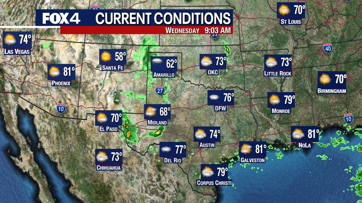 Fox4Weather's tweet photo. Currently across the region... #fox4weather #txwx https://t.co/hmV9HHdm00