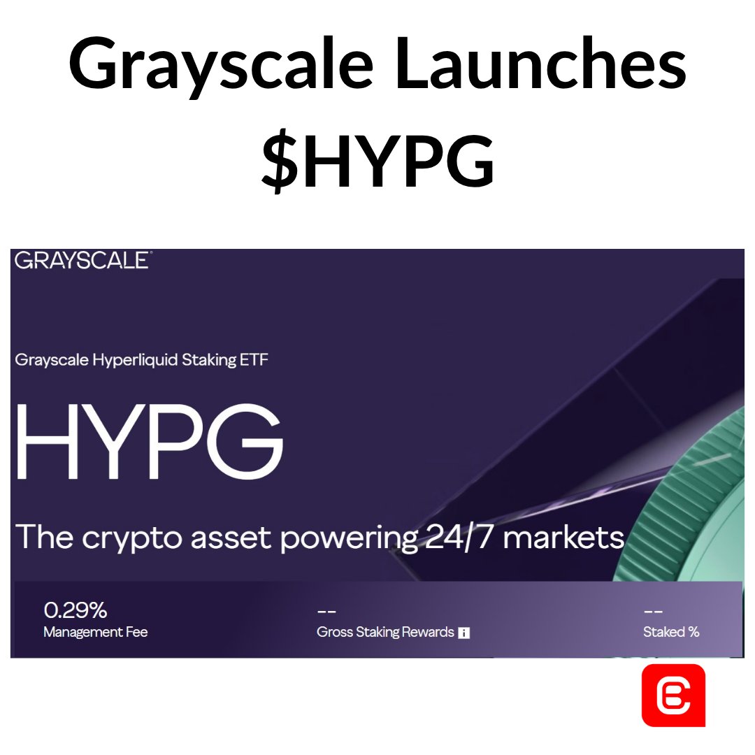 crypto_banter's tweet photo. Grayscale’s Hyperliquid Staking ETF ($HYPG) began trading today on Nasdaq, the lowest-fee U.S. ETP for $HYPE at 0.29% gross.

It delivers direct token exposure plus network staking (historical rewards ~2.2% annualized).

Hyperliquid generated ~$857M in fees in 2025; 99% recycled via buybacks after $2.99T in cumulative perp volume.