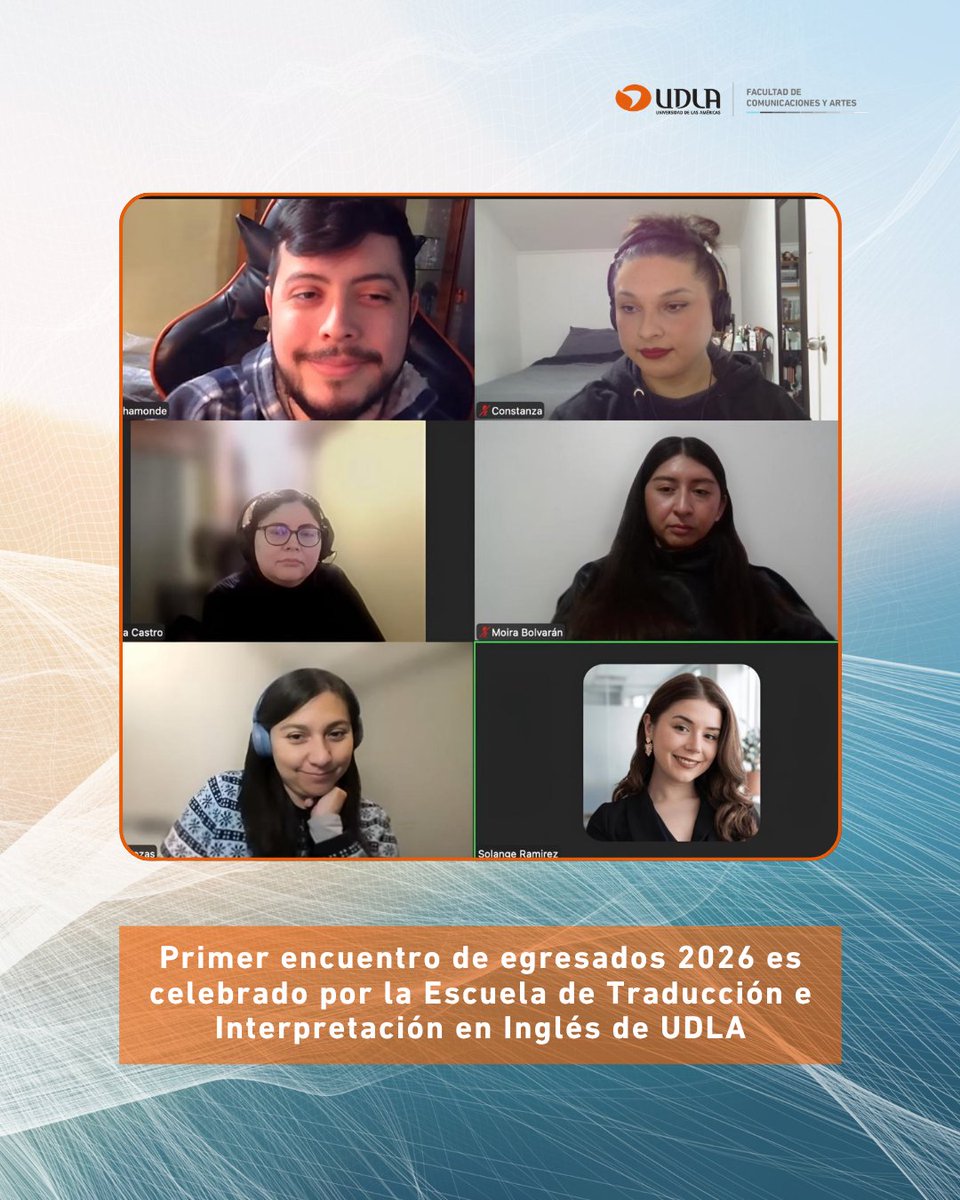 COMYARTESUDLA's tweet photo. Con la charla “Who am I”, la Escuela de Traducción e Interpretación en Inglés @UDLA_CL celebró su primer encuentro de egresados 2026, una instancia para fortalecer la formación continua y el vínculo con el mundo laboral.
Lee la nota👇🏽
https://t.co/Ncmfa2JgoI
#ComunicadoresUDLA https://t.co/EXDISSBPEO