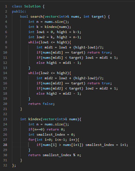 hemanyadav2005's tweet photo. Day 10/100 of #100DaysOfCode

- Problem Solved: 81. Search in Rotated Sorted Array II
- Topic Covered: Binary Search
- Approach: Find the pivot element (k) using linear search (to avoid duplicates) then divide the array into two parts (0, k-1), (k, n-1) then perform binary search https://t.co/jEKl1CvacI