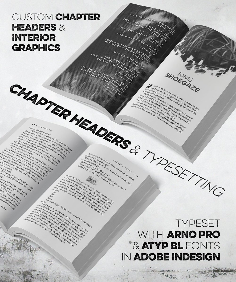 adrianmgibson's tweet photo. 📚 BOOK DESIGN DEEP DIVE 📚
It was a blast doing the full design for @Notcrucial’s debut novel, PolyCorpse. From the cover to the interior graphics to the chapter headers, this music-themed project was a ton of fun. Thank you for the trust!

HIRE ME TODAY: https://t.co/kc9EH0OWBi https://t.co/iU5DD3lnFH