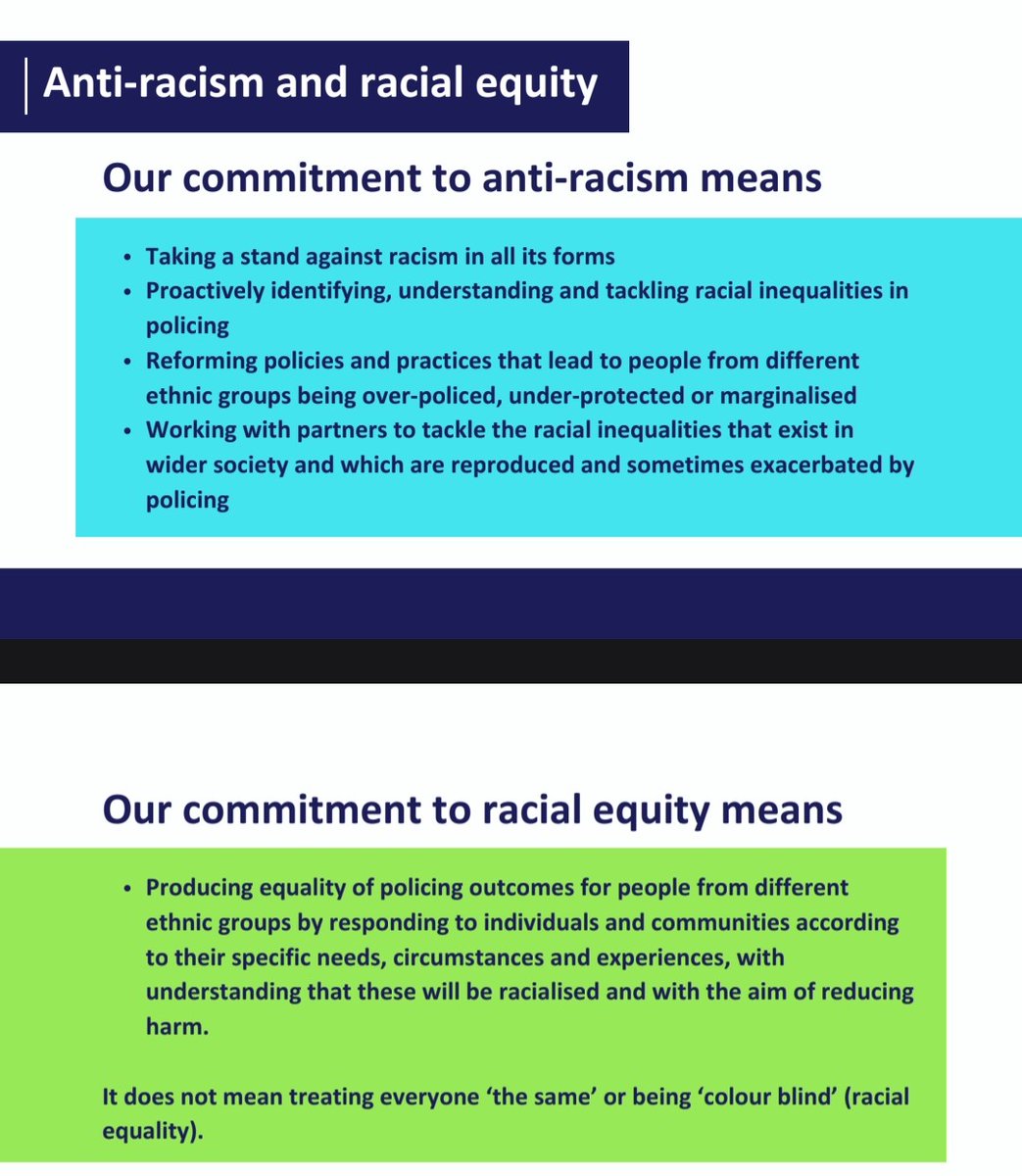 StaddonChris's tweet photo. @danwootton He lied to the @CommonsSpeaker by denying two-policing exists.

According to the NPCC'S Commitment to "Anti-racism and racial equality", their Commitment doesn't require treating everyone equally, or being "colour blind". Or racial equity.

Say, what?!?

https://t.co/TYDvt2eXMR https://t.co/Fyl5Ej4Wte