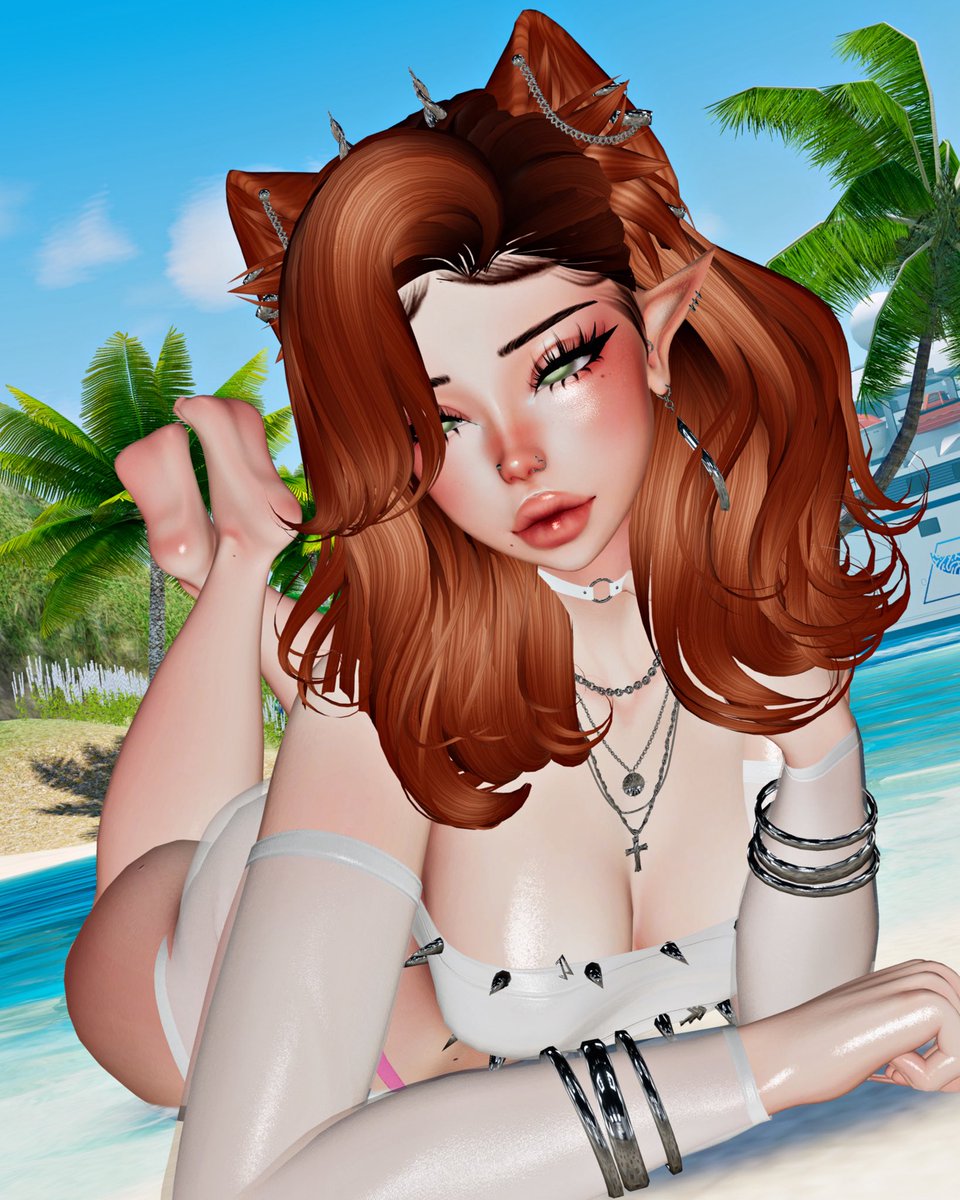 ChocoBikyyvr's tweet photo. Pictures on the beach 🏖️☀️

Skye WIP by mint.vr on Instagram Nitro Freebie Boosters in Discord (unreleased) 

Pictures modelled by me! 

#vrchat #vrc #model #virtualreality https://t.co/N33kGSUrZ1