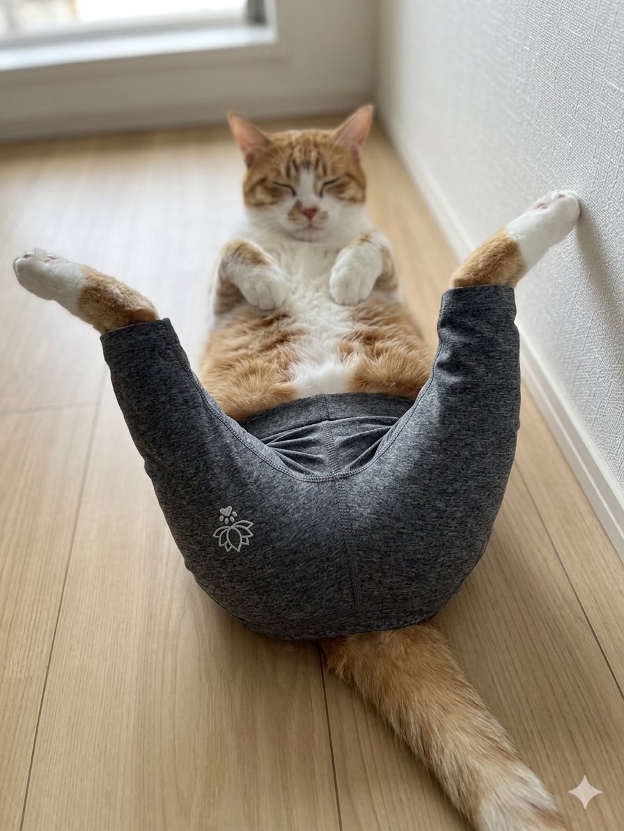 MIMIISHAN's tweet photo. 流行ってるヨガパンツ猫、うちのは中々うまくいかない。

なんてお願いすればいいの？
ヨガパンツじゃなくてエガパンツになってる

 #ヨガパンツ猫 https://t.co/YHQ3kbN4M6