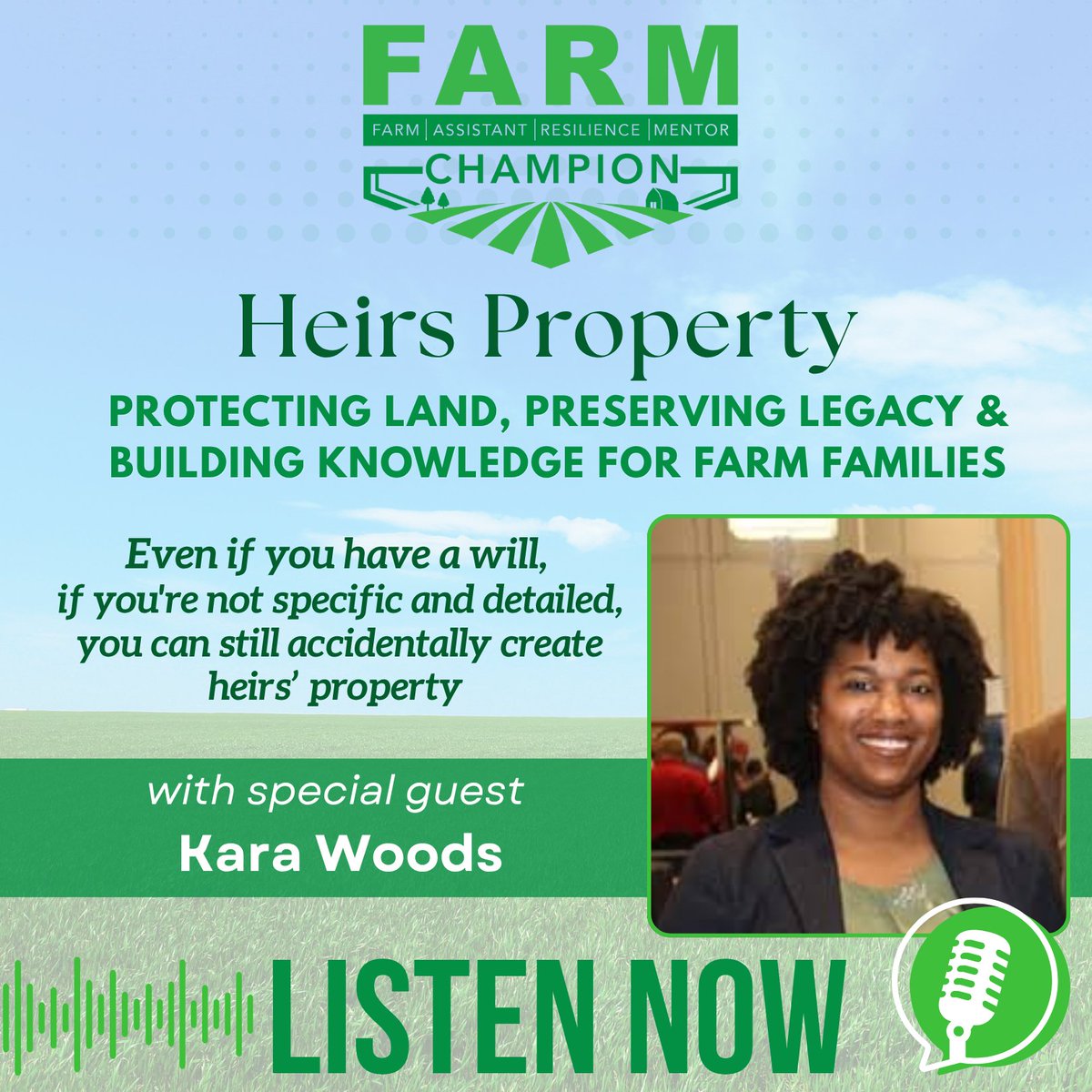 SouthernERME's tweet photo. Kara Woods, @AtPolicyCenter, helps unpack what heirs' property is, how it develops and why clear estate planning and family communication matter so much for landowners and farm families.
Listen now:
https://t.co/j2hMyYnHSS... https://t.co/KDYAuLLeNb