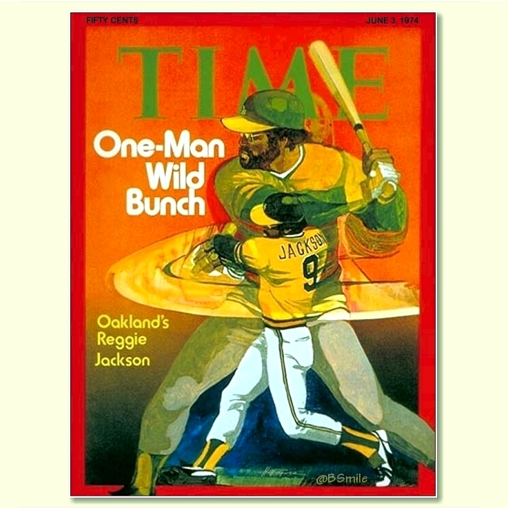 BSmile's tweet photo. “One-Man Wild Bunch - Oakland’s Reggie Jackson”
(TIME Magazine - June 3, 1974) #MLB #Baseball #History #Athletics https://t.co/YFB5dmKJVP