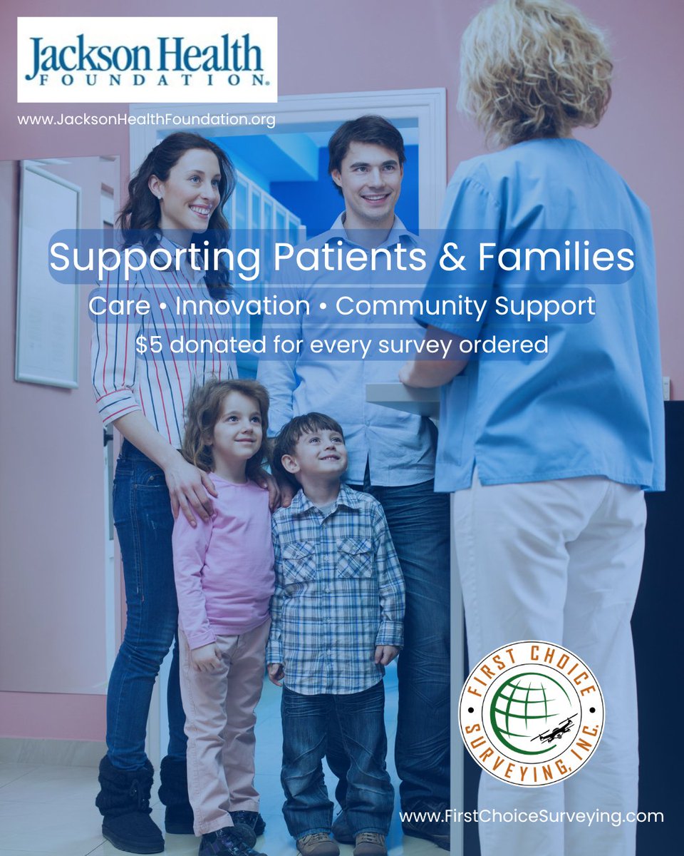 firstchoicesurv's tweet photo. Jackson Health Foundation supports patient care, medical innovation, education, and community health programs across South Florida. 💙

This month, we're donating $5 for every survey ordered to support their mission.

Learn more: 
https://t.co/15oomHs47K
https://t.co/BmJZDVAZUK https://t.co/XDSITNmyKs