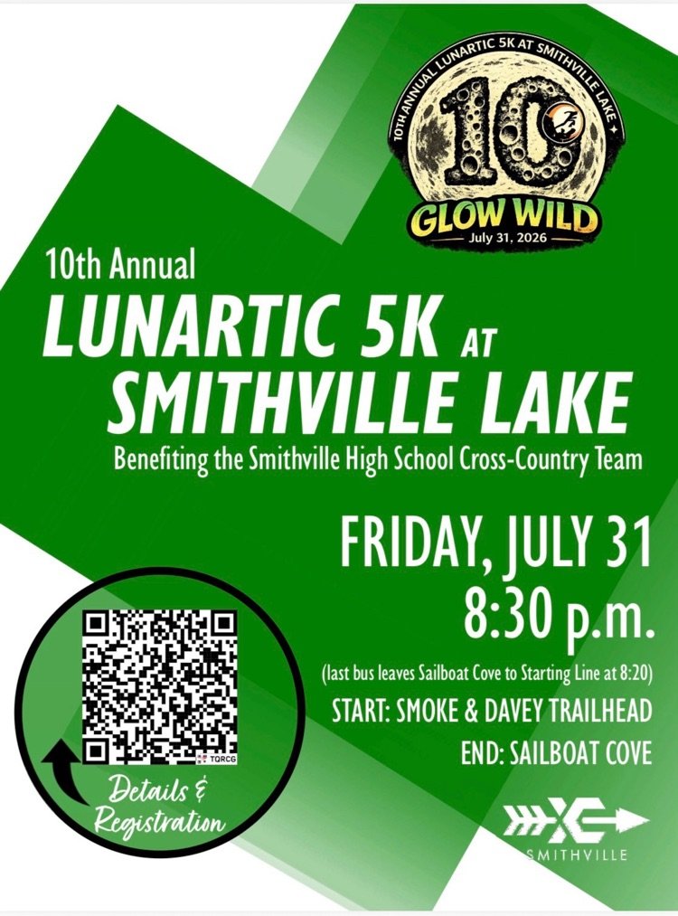 WActivities's tweet photo. Celebrate 10 years of the Lunar-tic 5K! Run or walk under the full moon at Smithville Lake to support the Warriors XC team fundraiser! 
Go Warriors!

Register here: https://t.co/O6L6udMbaM https://t.co/1tt4kivcEH