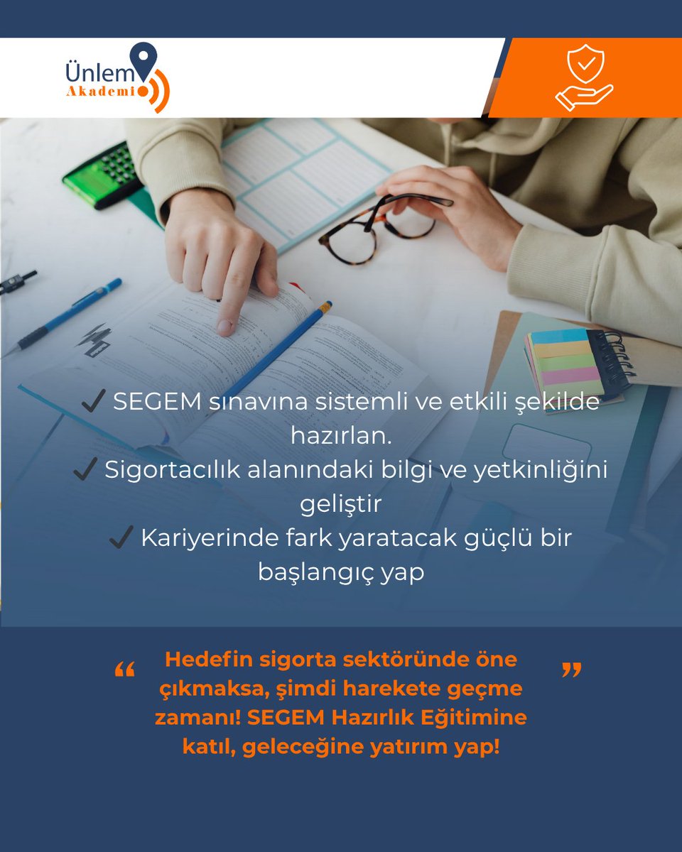 akademiunlem's tweet photo. Büyük kariyerler doğru adımlarla başlar. ​

SEGEM Hazırlık Eğitimi ile sigorta sektöründeki hedeflerinize bir adım daha yaklaşın!​

Eğitime katılmak için şimdi web sitemizi ziyaret edin!​

🌐 https://t.co/6Ub71ezg4Q

#ünlemakademi #akademi #eğitim #segem https://t.co/3eOhWd2pNb