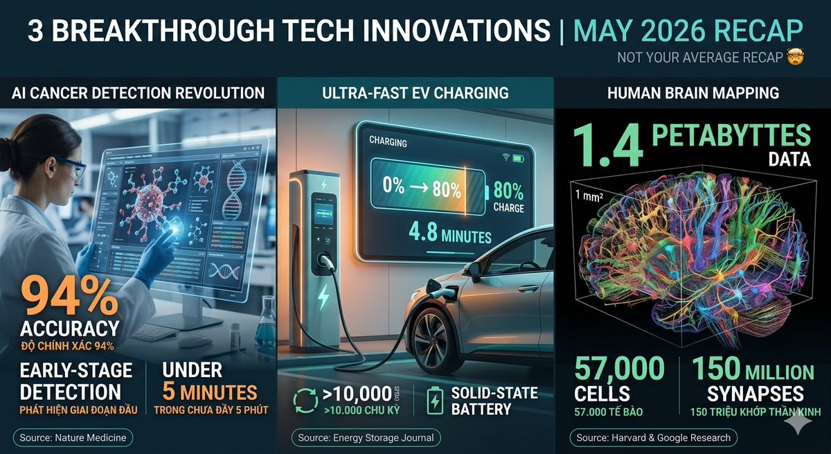 NguyenHoan69700's tweet photo. 🚨🔥 3 Mind-Blowing Tech Breakthroughs That Just Happened in May 2026! 🤯
Scientists and engineers just altered the course of human history. Here is what you missed 👇
#TechRecap #Innovation #FutureTech #ArtificialIntelligence #CleanEnergy #Neuroscience #ScienceUpdate2026 https://t.co/C0LDj1OMoD