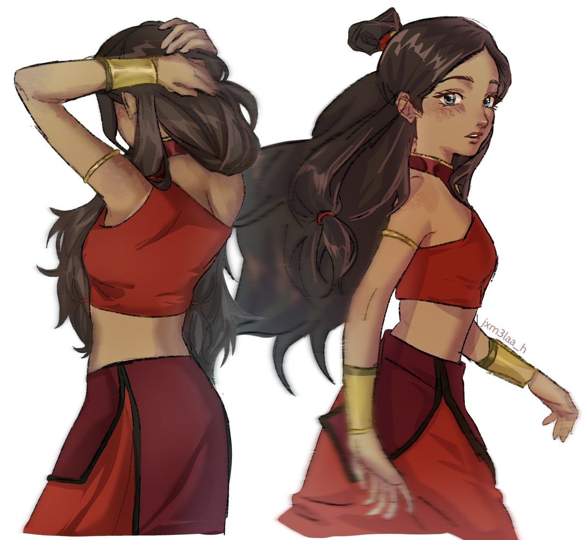 jxm3laa_h's tweet photo. (full ver:) #katara fire nation outfit https://t.co/5rbQMIOVF3