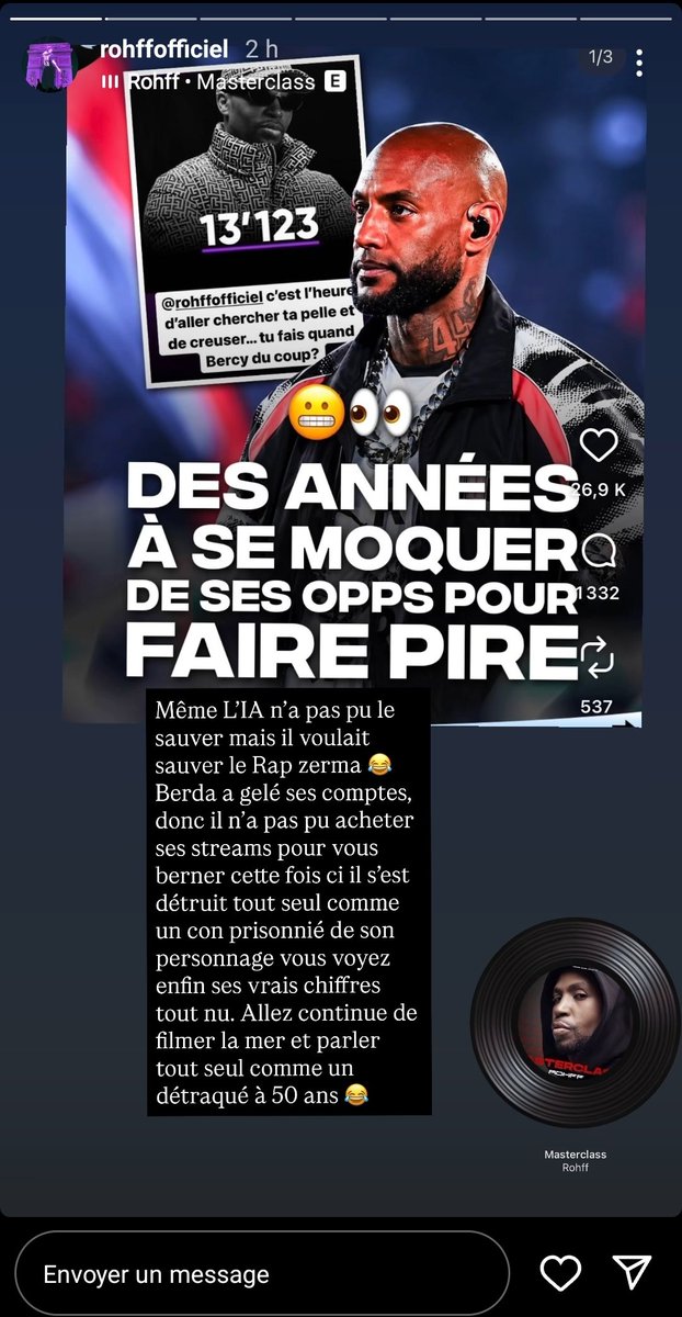 The_____Shape's tweet photo. Rohff ne sait même pas se moquer d'un flop (ça fait 15 ans qu'il est finito) https://t.co/fFTZ9jvmjz