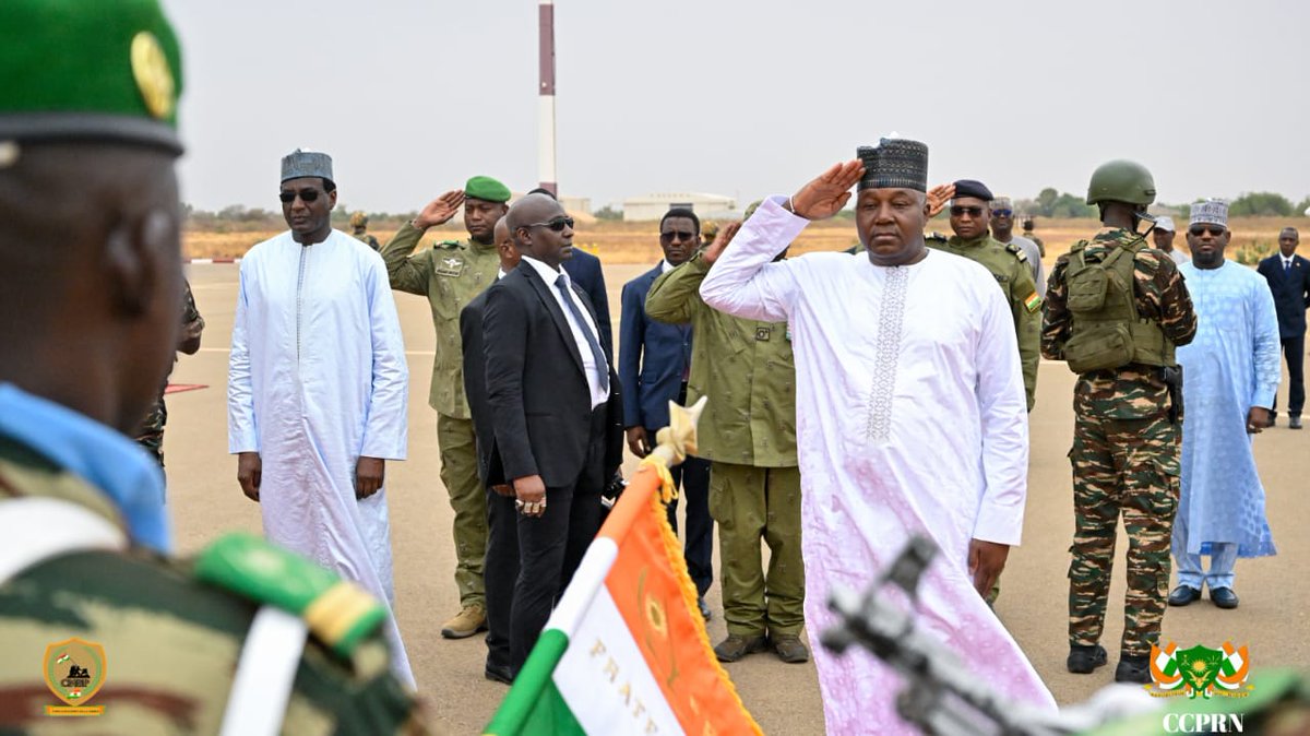 NigerAr's tweet photo. COMMUNIQUÉ
Le Président de la République, Chef de l'État, Son Excellence Le Général d'Armée ABDOURAHAMANE TIANI, a quitté Niamey ce jour mercredi 03 juin 2026 à destination d'Ankara en République de Türkiye, où il effectuera une Visite de Travail et d'Amitié.
Le Président de la République, Chef de l'État, Son Excellence Le Général d'Armée ABDOURAHAMANE TIANI, est accompagné dans ce déplacement de :
1. Général d'Armée SALIFOU MODY, Ministre d'État, Ministre de la Défense Nationale ;
2. Médecin-Colonel-Major GARBA HAKIMI, Ministre de la Santé et de l'Hygiène Publique ;
3. Colonel-Maior SALISSOU MAHAMAN SALISSOU, Ministre de l'Équipement et des Infrastructures :
4. Commissaire Colonel OUSMANE ABARCHI, Ministre des Mines ;
5. M. BAKARY YAOU SANGARE, Ministre des Affaires Étrangères, de la Coopération et des Nigériens à l’Extérieur ;
6. Dr SOUMANA BOUBACAR, Ministre, Directeur de Cabinet du Président de la République, Chef de l'État, Porte-parole du Gouvernement ;
7. M. MAMAN LAOUALI ABDOU RAFA, Ministre de l'Économie et des Finances ;
8. Colonel MAHAMAN ELHADJ OUSMANE, Ministre de l'Agriculture et de l’Élevage ;
9. Pr AMADOU HAOUA, Ministre de l'Energie ; 
10. M ABDOULAYE SEYDOU, Ministre du Commerce et de l'Industrie :
11. Madame SALOU ADAMA GAZIBO, Ambassadeur du Niger en République de Türkiye.

Fait à Niamey, le 03 juin 2026
Le Ministre, Directeur de Cabinet du Président de la République, Chef de l'État, Porte-parole du Gouvernement

 #RefondationEnMarche #Niger #CNSP