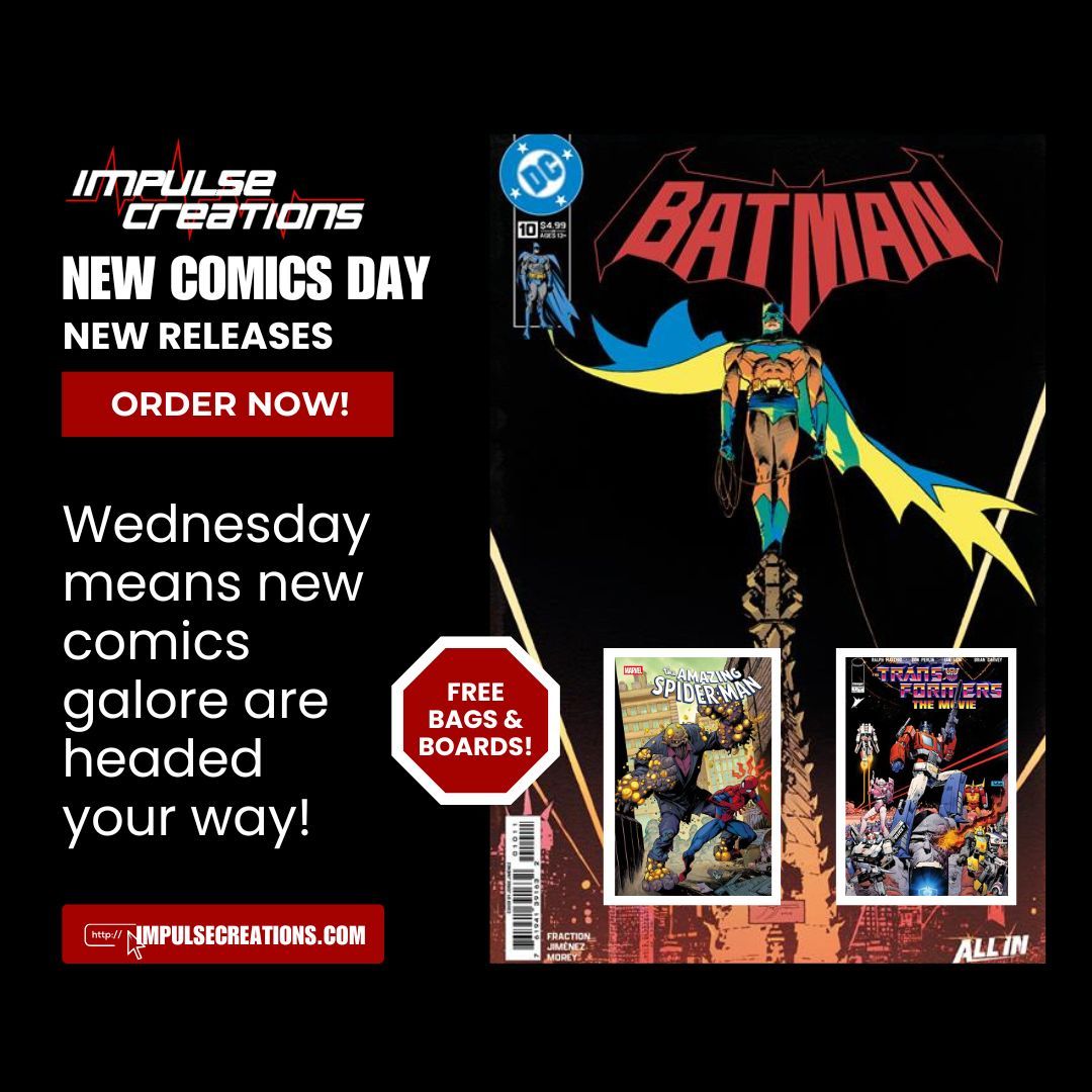 ImpulseC's tweet photo. Are you ready? Are you SURE you're ready? All right then, we're opening the gates to let you have at this week's new comic releases!
https://t.co/AKLqCNqD8t https://t.co/XCDjIeaisw