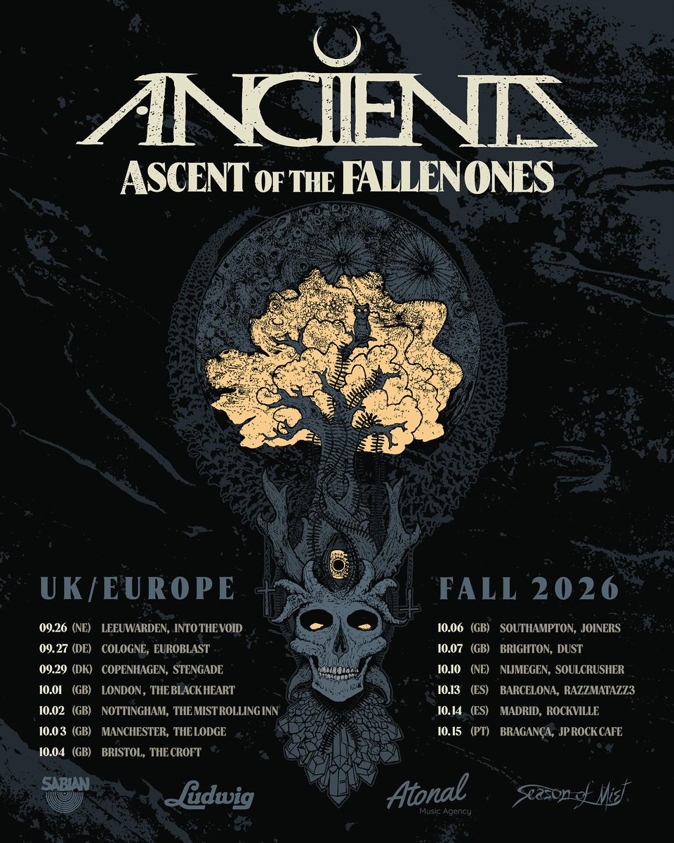 SeasonofMist's tweet photo. Juno Award winners Anciients have announced the European Ascent of the Fallen Ones Fall Tour! Catch their first time back in Europe in 8 years supporting their latest masterpiece 'Beyond the Reach of the Sun'.
 
Get show info &amp; tickets at https://t.co/WeabPTRE0l https://t.co/5LJGLr5Dle