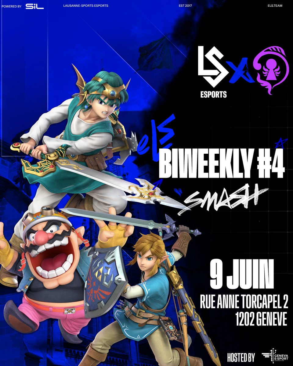 events_els's tweet photo. 🔥eLS Biweekly #4🔥

 Avant la pause estivale, nous vous donnons rendez-vous une dernière fois à Genève !  

📅 Mardi 9 juin
📍Rue Anne Torcapel 2, 1202 Genève  
🧑‍🤝‍🧑32 joueurs 
💵5 CHF 

🔗Infos et inscriptions : https://t.co/oj9qPeCFAS https://t.co/tqgx3q0tW9