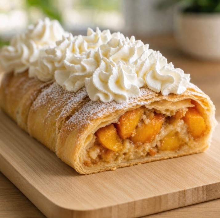 cakechatter's tweet photo. *Vintage*?! YES! *Peach Strudel* (NO Yeast!) Learn how to make this *Traditional* EUROPEAN Summer Dessert! w/ FRESH Peaches, Spices &amp; *Almonds* (&amp; don’t forget the REAL Whipped Cream or Ice-Cream!) &amp; *Give It a GO!* https://t.co/l22VaWCy5Z https://t.co/m6SyPZ2w8A