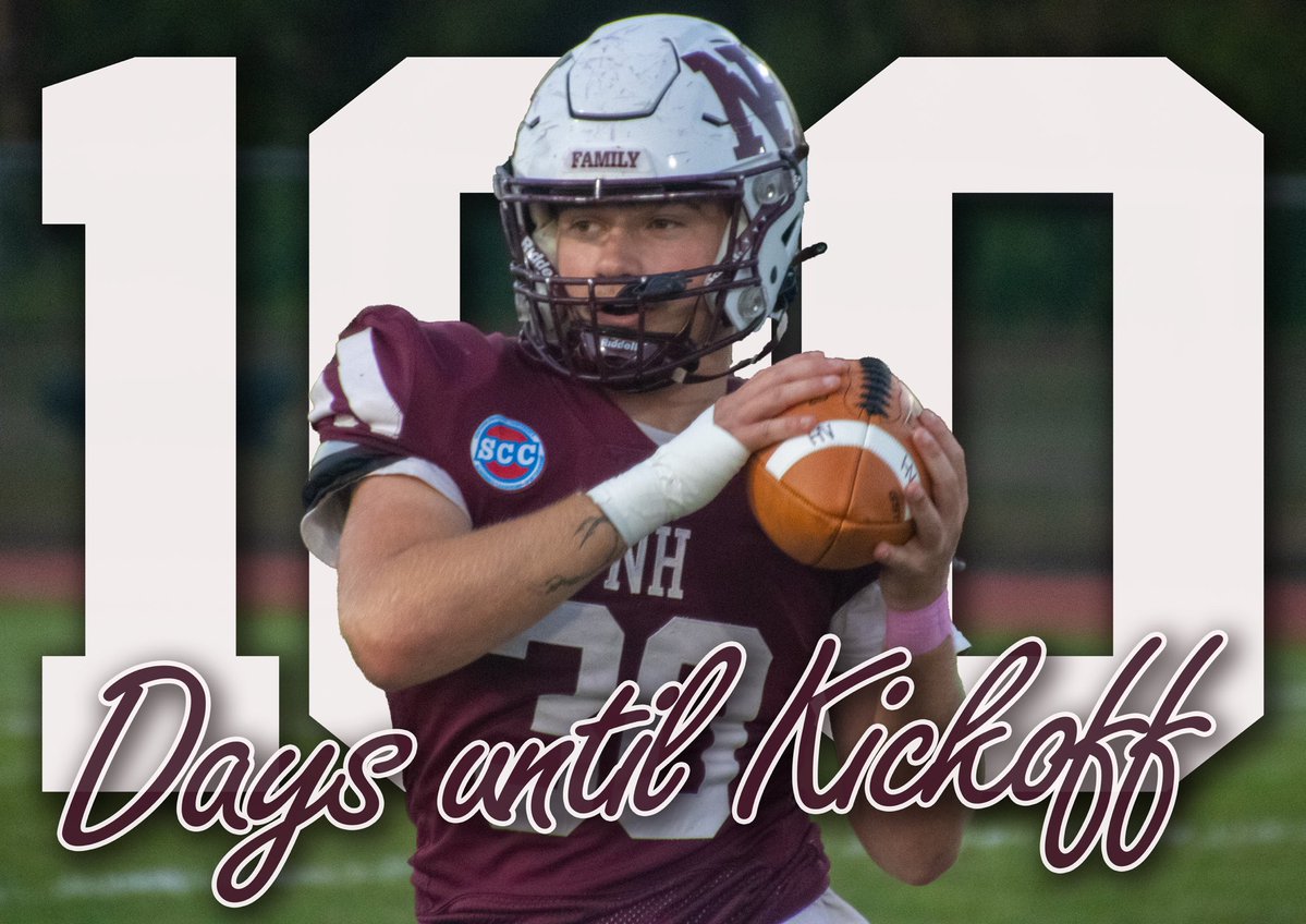 NHHSFootball's tweet photo. 💯days until we’re back on Vanacore Field.⏳

#thisis𝙽𝙷football | #cthsfb https://t.co/1mpXYcyNdB