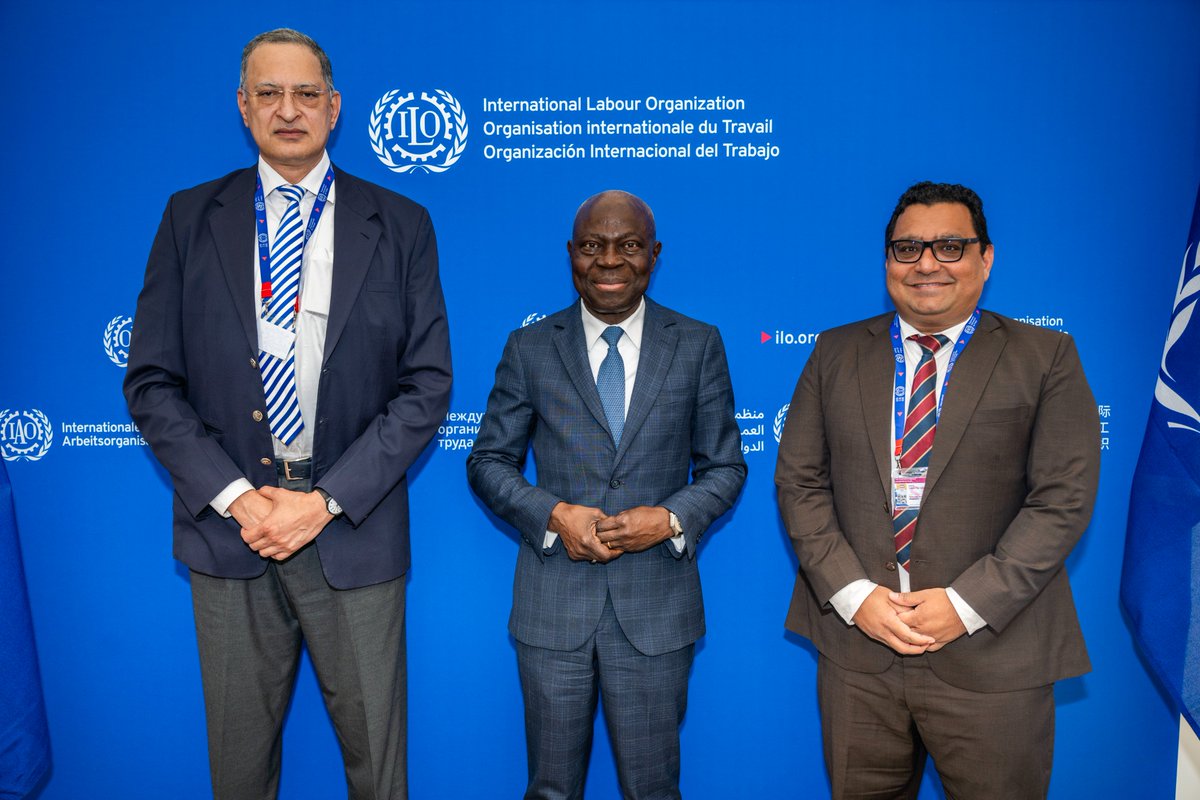 IndiaCAG's tweet photo. On the sidelines of 114th Session of International Labour Conference (#ILC114), Geneva, delegation of @IndiaCAG led by Director General (IR) Mr. Vimalendra Patwardhan & Director (IR) Mr. Nilesh Patil met Director General of International Labour Organisation @ilo 
Mr. Gilbert F. Houngbo @GilbertFHoungbo .

Mr. Patwardhan thanked International Labour Organisation (ILO) management & personnel for their full cooperation during the recently concluded audit for the FY 2025. Mr. Gilbert F. Houngbo, expressed complete satisfaction & commended the constructive audit approach of the CAG of India and its  recommendations. 

🇮🇳 #CAGIndia #ILO #ExternalAudit @PMOIndia @MEAIndia @IndiaUNGeneva