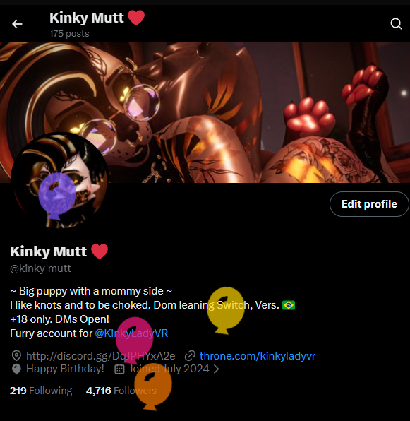 kinky_mutt's tweet photo. ~Pawjob for needy pawsluts~

Also! Today is balloon day for me! Feeling generous? You can gift me on throne! <3 https://t.co/9KbdGmEzrI https://t.co/zxHiQCzHjK