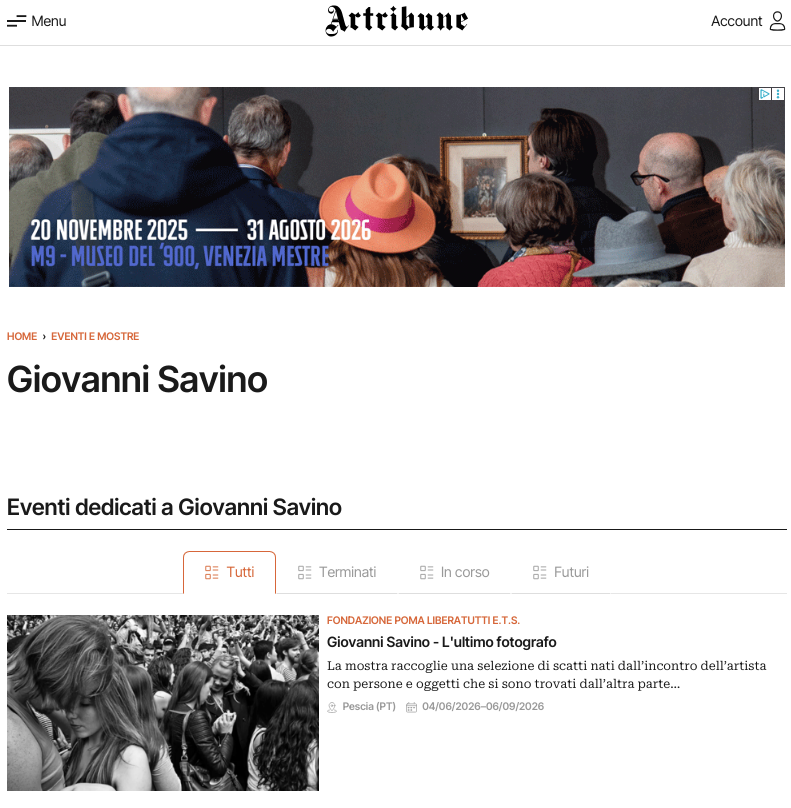 davisandc's tweet photo. Anche @artribune  racconta "L'ultimo fotografo - Giovanni Savino", la mostra che inaugura domani alla Fondazione POMA Liberatutti di Pescia.
https://t.co/rPCLOCXok9 https://t.co/aGHTjgSDiv
