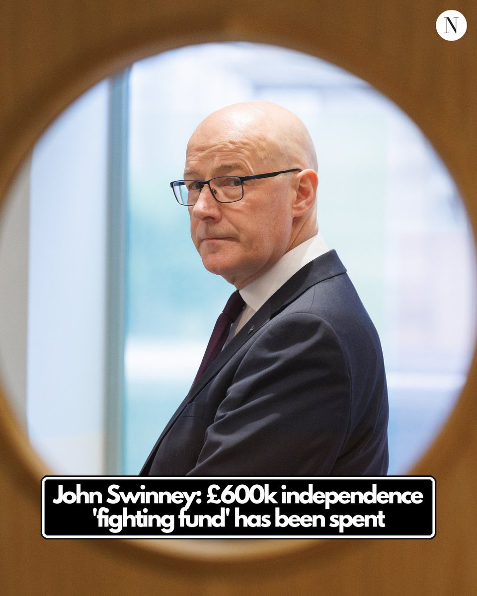ScotNational's tweet photo. John Swinney has admitted that the £600,000 independence fighting fund has been spent, stating that it was 'part of the resources available' within the SNP for campaigning

🗣️ 'We just campaigned for Scottish independence at the Scottish Parliament elections' https://t.co/QICTc4lsuY