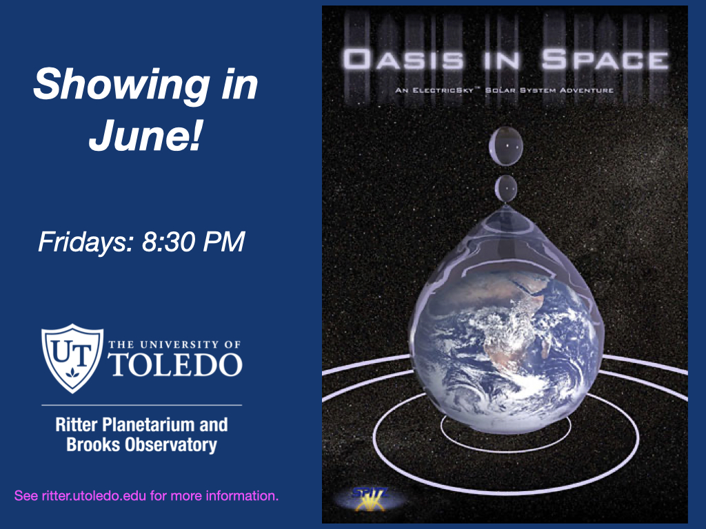 RitterPlanet's tweet photo. A new show for June!  Our Saturday-afternoon shows will return in the fall.

@UToledo @UToledo_NSM @UToledoAstro https://t.co/qYxvmbzX7U