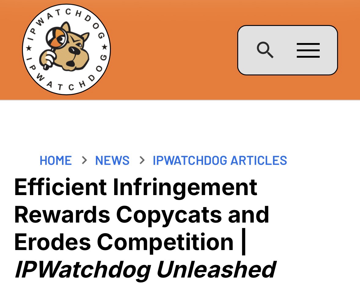 MarketInstitute's tweet photo. Patents are property rights, not barriers to competition.

When Washington weakens patent protections, it doesn’t help the market. It rewards copycats, punishes inventors, and lets large companies infringe first and pay later.

Strong IP rights are how innovation becomes competition.