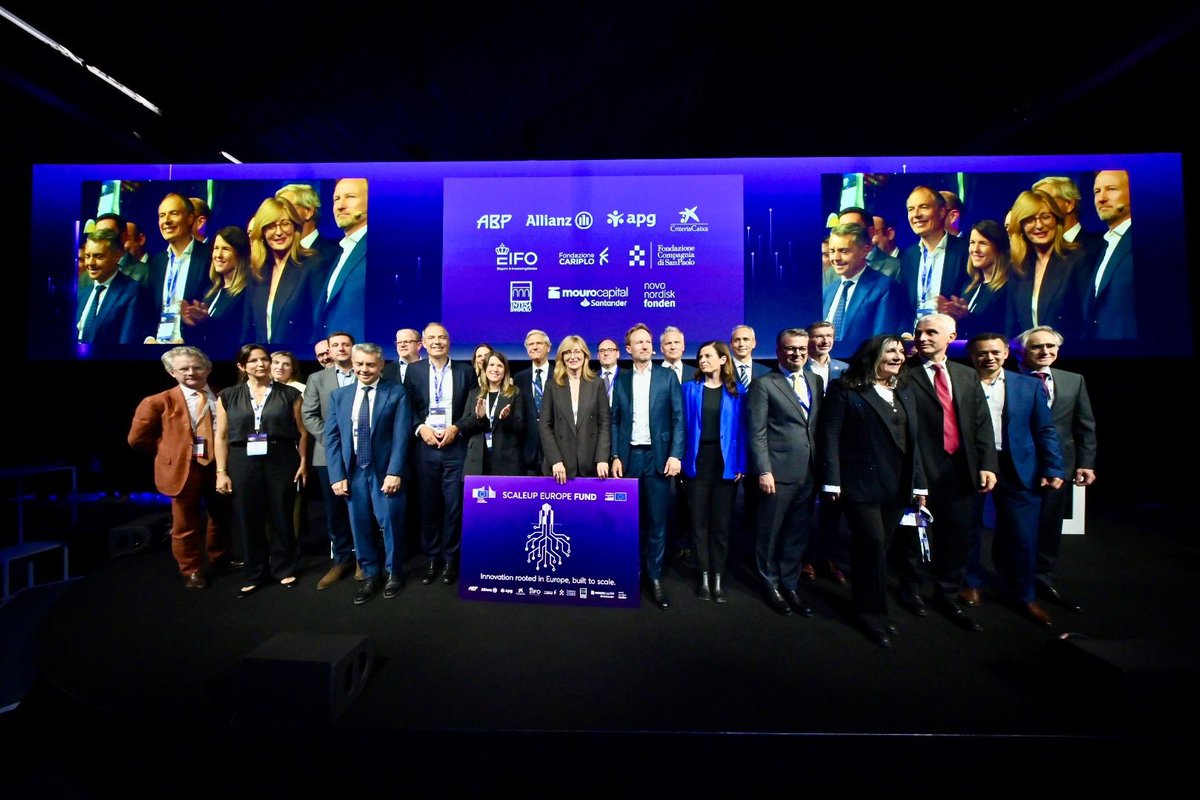 EUScienceInnov's tweet photo. We launched the new €5 billion Scaleup Europe Fund to support high-growth companies in artificial intelligence, quantum, clean technologies, biotechnology, space, and more. 

First close and initial investments by autumn 2026! https://t.co/1iiw1pnT7h