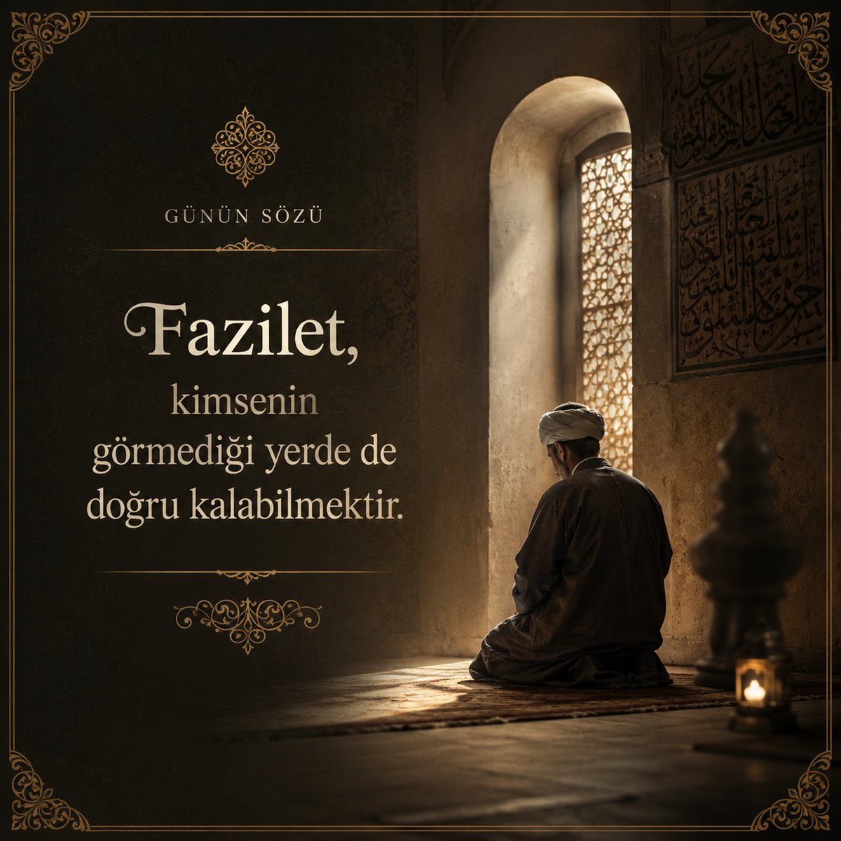 DogruVolkan1's tweet photo. "Fazilet, kimsenin görmediği yerde de doğru kalabilmektir."
#GününSözü #Osmanlıca #HikmetliSözler #Edeb #İrfan https://t.co/aiXo5l69Ik