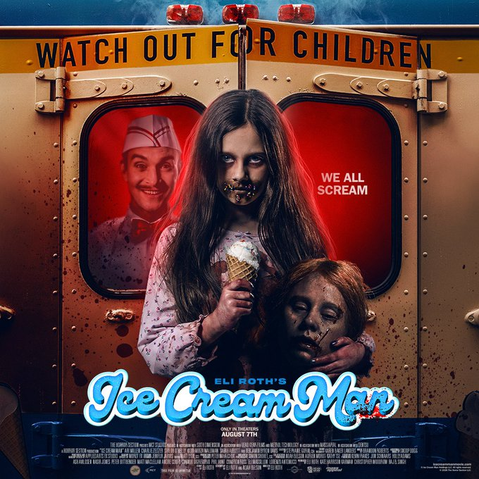 Filmzlap's tweet photo. โหดจัดเต็มในตัวอย่างแรก Ice Cream Man หนังที่ผู้กำกับ Eli Roth (Hostel, Thanksgiving) ยืนยันด้วยตัวเองเลยว่านี่แหละคือเรื่องที่โหดที่สุด ตั้งแต่เค้าเคยทำหนังมา 

เรื่องของบรรดาผู้ใหญ่ในเมืองเล็กๆ เมืองหนึ่งที่ต้องเผชิญหน้ากับฝันร้ายขั้นสุด หลังมีชายขายไอศครีมลึกลับมาปรากฎตัวและได้ขายเมนูไอติมสุดสยองให้กับเหล่าลูกเล็กเด็กแดง ซึ่งเป็นเมนูที่กินแล้วจะคลั่งไม่หยุด! 

บ้านเราเข้าฉายในโรง 6 สิงหาคมนี้