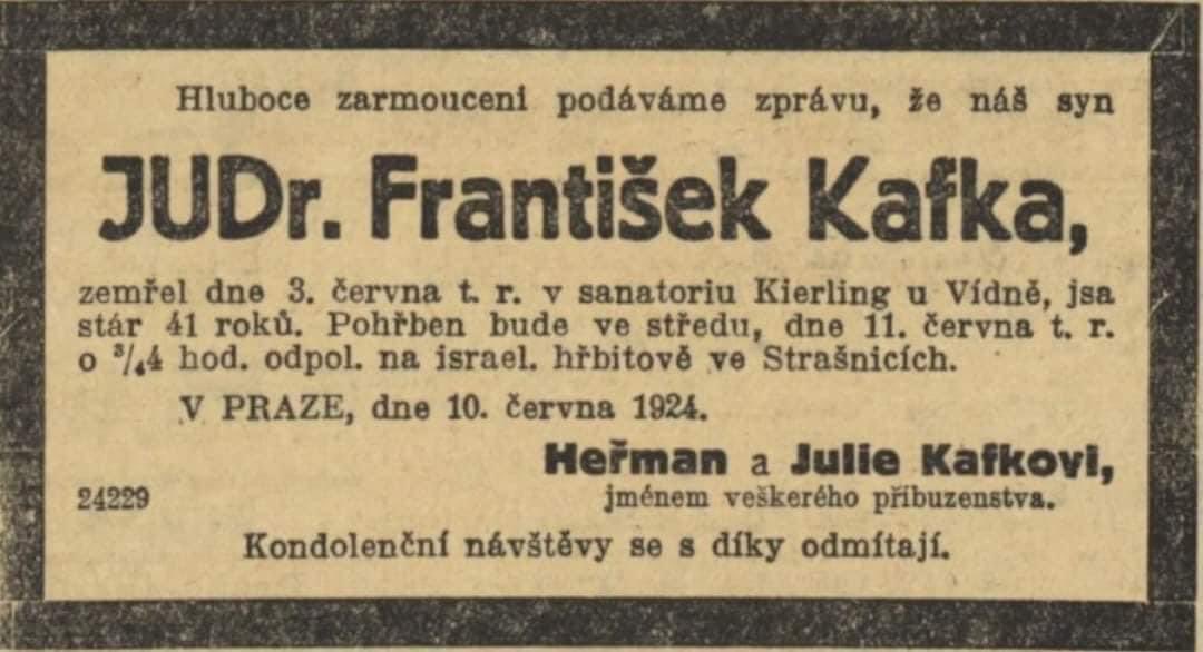 DarinaMarty's tweet photo. Hoy hace 102 años murió mi paisano Franz Kafka. https://t.co/vivZcB1ET5