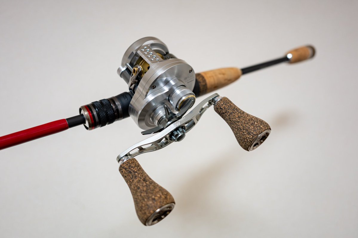 bait_casting's tweet photo. 銀色の。

ハンドルナットを抑えるヤツ何で黒樹脂やねん！から始まり気になるところをアレコレ調整。

最適解かどうかは少し怪しいですが、絵的には大分まとまりました。

良きかな♪

#26カルカッタコンクエストbfs #ベイトフィネスリール #ハンドルナットはハンドルに合わせた色でも良いかも https://t.co/gFpuhS9wSK
