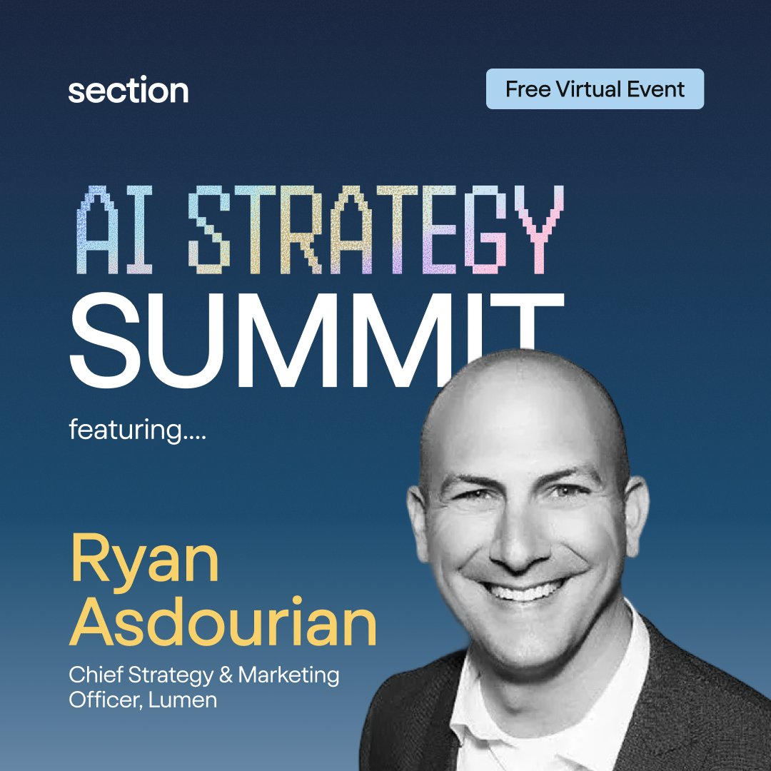 lumentechco's tweet photo. What does it really take to operationalize AI at scale? 

Find out at the @Section__AI Strategy Summit with Lumen CMO Ryan Asdourian. Discover how we’re turning #AI strategy into real impact for our employees and customers. 

Register now: https://t.co/6ROfwSeQdA  

#PathOfDisruption