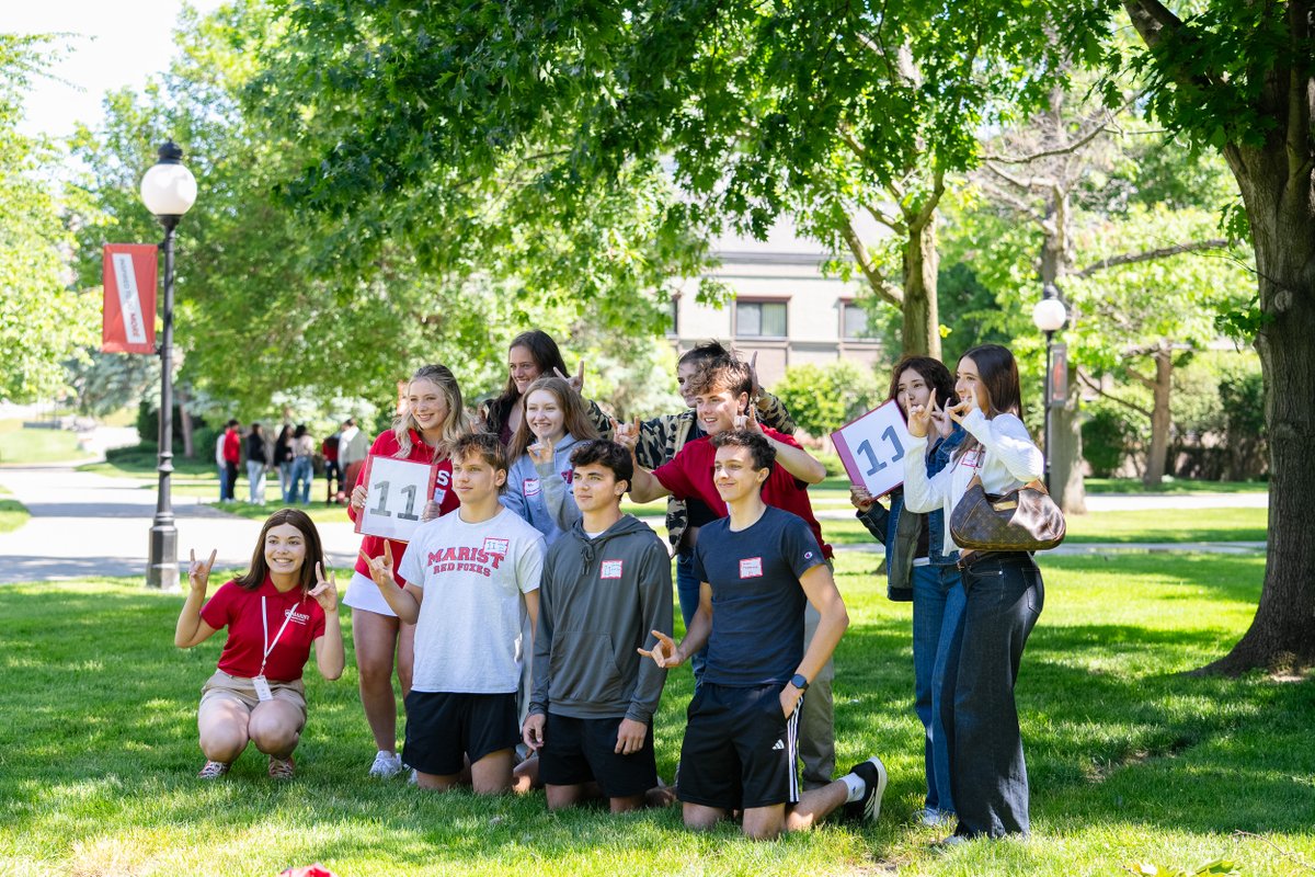 Marist's tweet photo. The #Classof2030 is officially making their mark on campus! We’ve still got a few more days of orientation excitement left, and we're soaking up every minute.

Thank you, First Year Experience team, for making these moments possible! https://t.co/1H1egoNh1w