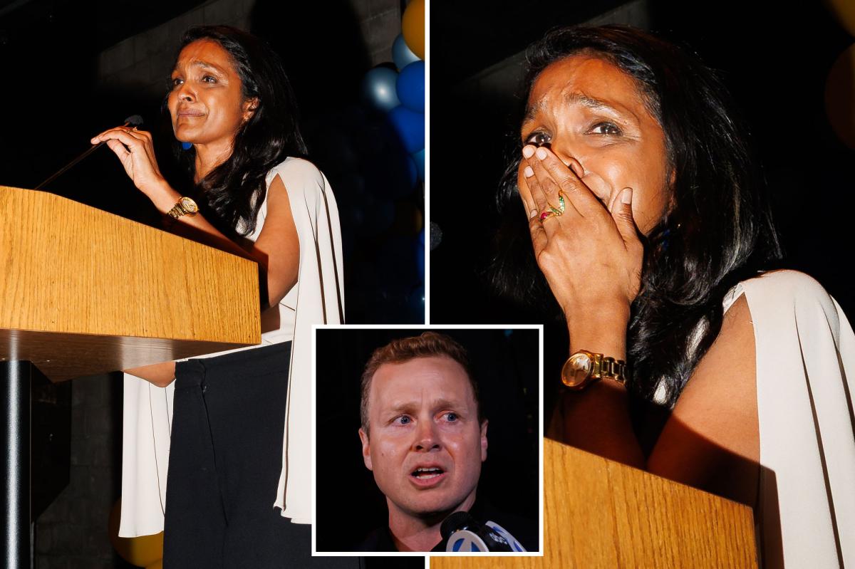 nypost's tweet photo. Far-left LA mayoral candidate breaks down in tears as she falters behind Spencer Pratt and Karen Bass https://t.co/cTLB5FjiwP https://t.co/GAE4bHrDKG
