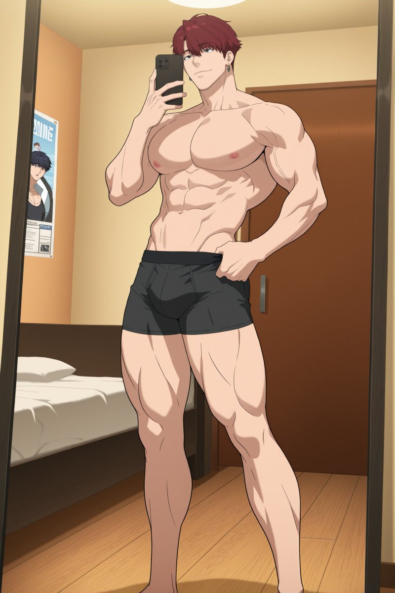 AllanimaGStars's tweet photo. Mirror selfie
#AI​ #Thaddeus #KillerPeter #Muscular #Sexy #SFW​ #Selfie #Handsome​ #BoxerShorts #Boxer #Mirror #Boy https://t.co/yrempR5aGq