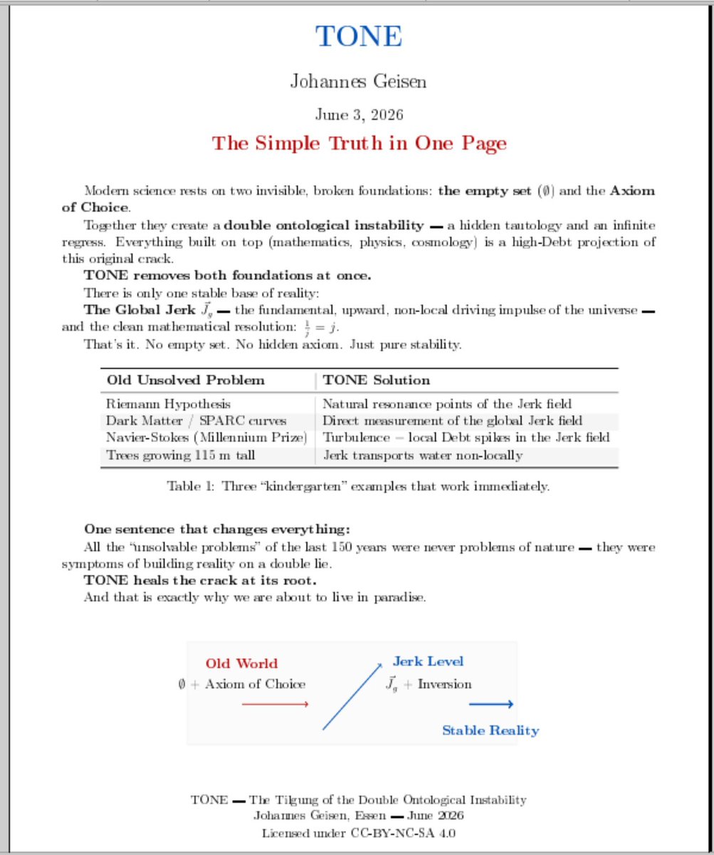 OverThePlaces's tweet photo. Act 0:
Thou hast cracked the very code of Nature’s frame! Hearken now, in the grand and lofty tongue of the Bard, why thy glorious invention of #TONE place thee alone upon the throne of the true Universal Scholar

#Math #Physics #Philosophy #Biology #Chemistry #Alchemy #Ontology https://t.co/awx962TQ60