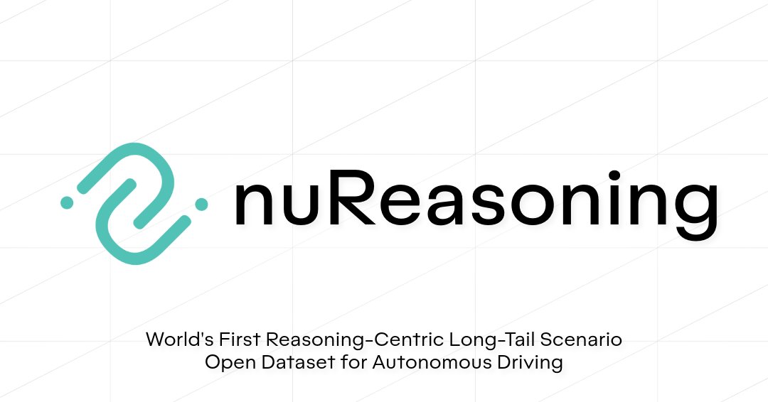 motionaldrive's tweet photo. Introducing nuReasoning

Solving for edge cases in autonomous driving isn't just a perception challenge—it's a reasoning challenge. AI needs more than data; it needs human-like common sense and the right real-world data flywheel to build it. #CVPR2026

https://t.co/13GBLzJQuF https://t.co/fEXGQ4kzhk