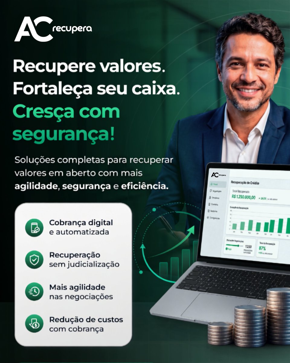 facesp's tweet photo. AC RECUPERA JÁ ESTÁ DISPONÍVEL
Tem valores em aberto para receber?

Empreendedores da Rede de Associações Comerciais já podem contar com o AC Recupera, uma solução criada para facilitar a recuperação de créditos de empresas, profissionais liberais e prestadores de serviços. https://t.co/8CYXH3YeMd