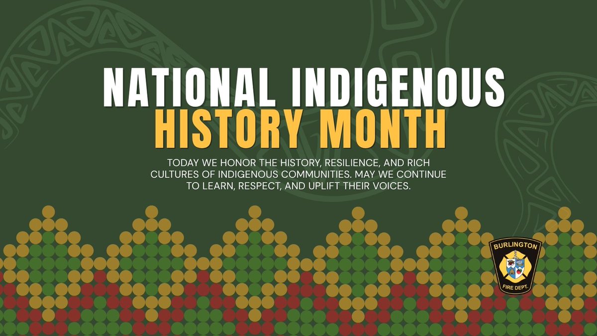 BurlingtonFire's tweet photo. June is National Indigenous History Month. As a fire service, we recognize and celebrate the histories, cultures, and contributions of First Nations, Inuit, and Métis Peoples and are committed to serving all members of our community with care and understanding. #NIHM2026 https://t.co/dXkzLo7uu2