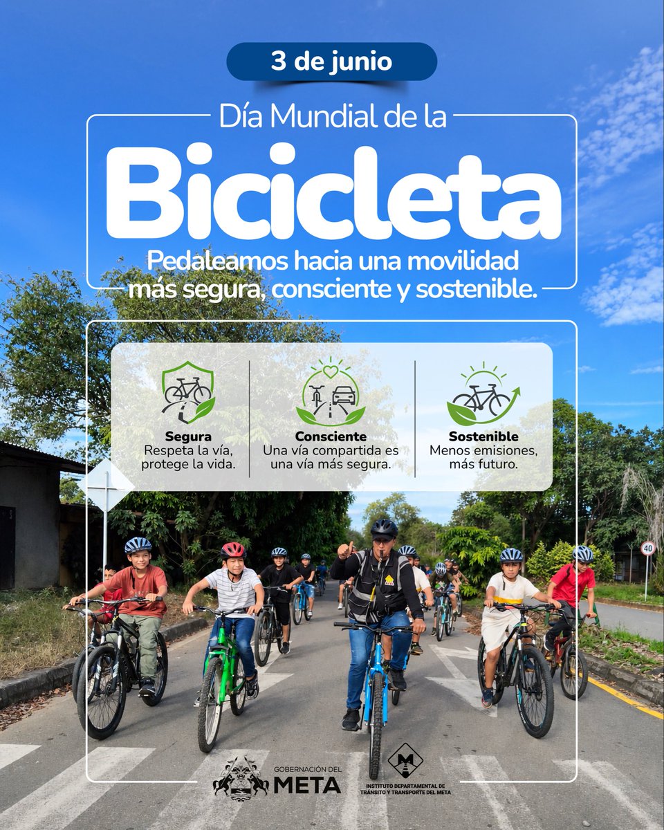 GobMeta's tweet photo. 🚴‍♀️ Cada pedalazo cuenta.

La bicicleta es mucho más que un medio de transporte: es salud, bienestar, sostenibilidad y una forma de construir una movilidad más segura para todos. https://t.co/Wjn0VLhMUt