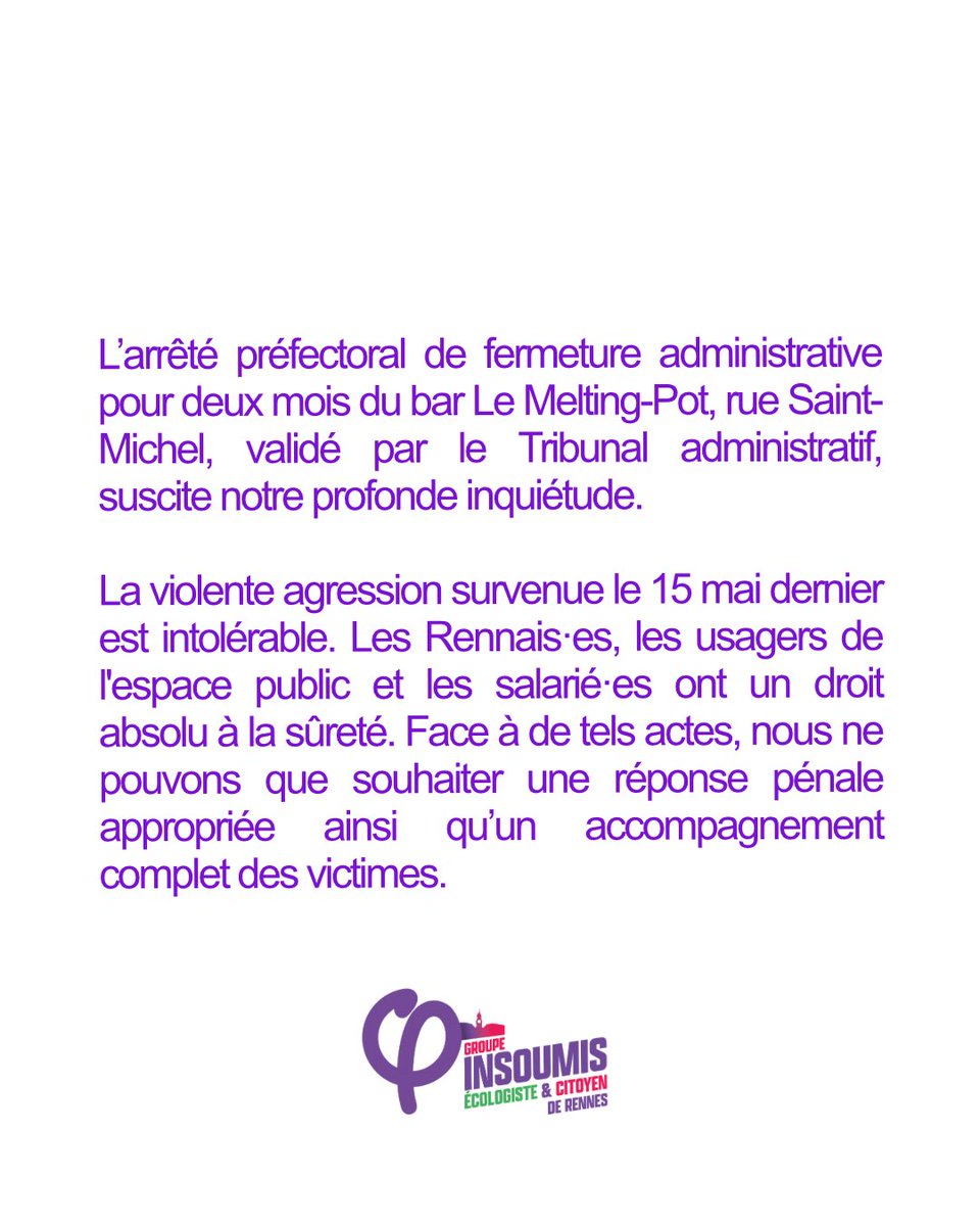 LFIRENNES_'s tweet photo. 🔴 Fermeture du Melting Pot à Sainte-Anne : nouvel échec du tout-répressif face au narcotrafic.

🚩 Police de proximité, médiation, moyens pour la PJ et soutien aux acteurs locaux. 
Le élu•es Insoumis•es défendent une autre méthode contre la criminalité organisée. https://t.co/esLi56RLsi