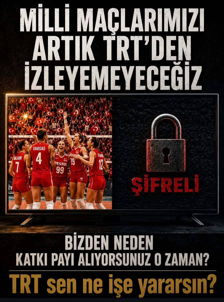 ssural's tweet photo. Milli maçları devletin Televizyon'undan seyredemeyeceksek biz neden TRT katkı payı ödüyoruz ? @TVForgtr @trtspor @trt1 @trtsporyildiz @trt https://t.co/6kvqpJB43I