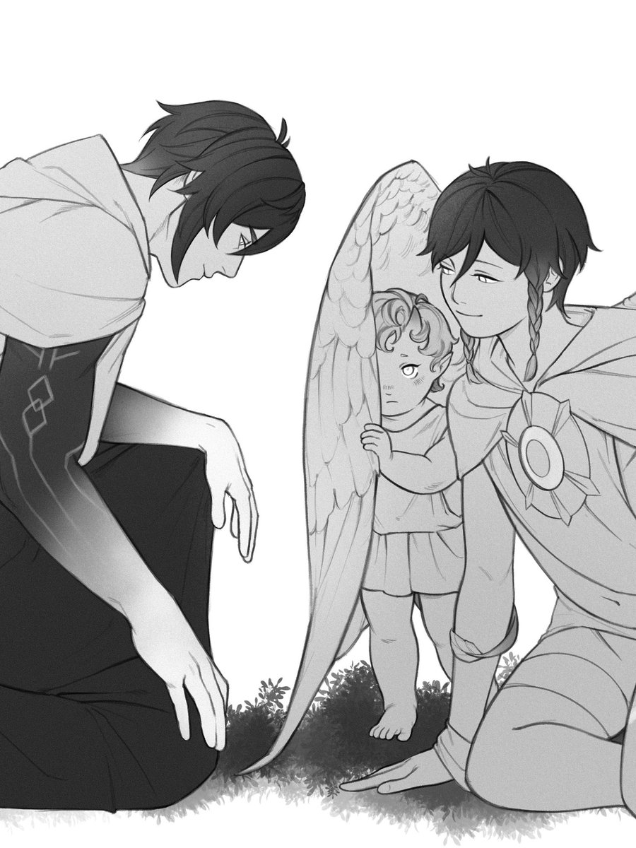 anpanroll's tweet photo. ‘since i was little, i have always known when he was coming to visit us.’

‘how so, my dearest?’

‘the breeze glides smoother on my skin, the birds sing melodies unheard on ordinary days, and your smile, mother, blooms like cecilias in summer.’
.
#zhongven #鍾ウェン https://t.co/VViiH9A1oW