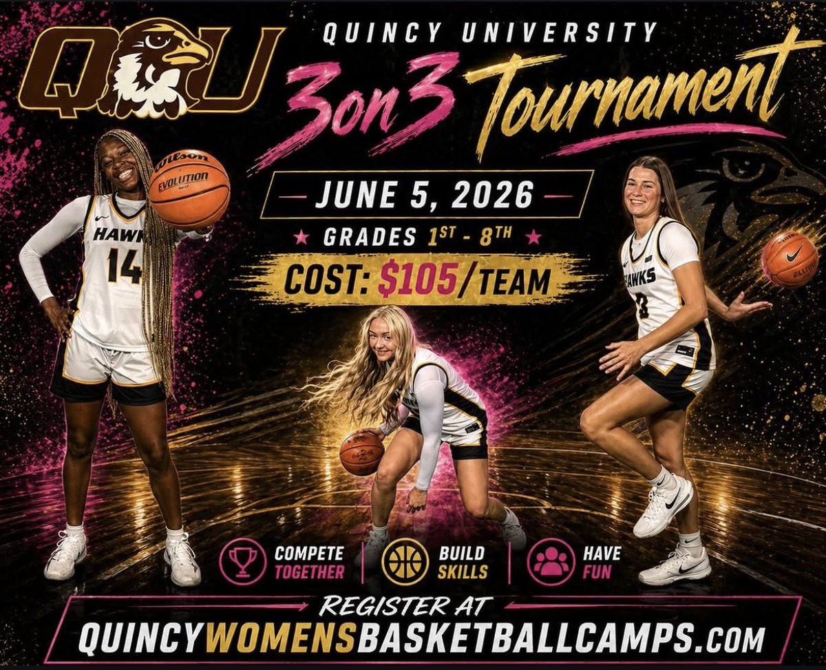 QUHawksWBB's tweet photo. It’s the last day to register your teams. We will be closing our 3x3 registration by 5 pm to prepare divisions for Friday. Doors will open at 9 am. https://t.co/HQGAemk86z https://t.co/3TSjIEu3E2