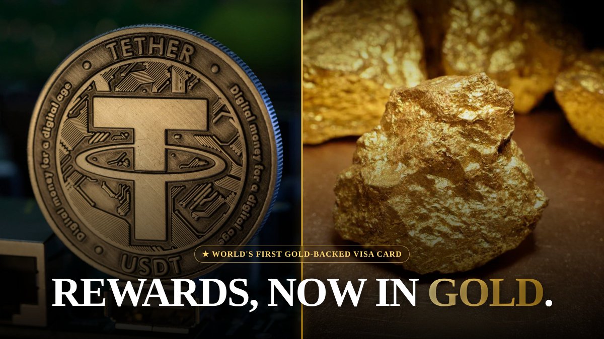 cryptonick222's tweet photo. Tether just made gold spendable, and pays you back in more gold 🚨

The new Tether × Fasset Visa card gives up to 6% cashback, not in points, but in XAU₮ (tokenized gold).

Think about what that does:

→ Points expire and inflate away
→ Gold cashback is a hard asset that's been money for 5,000 years

Every swipe quietly stacks bullion. Loyalty rewards just got a gold standard.