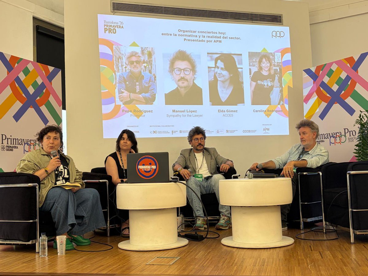 Proexa_live's tweet photo. 🔊 Pepe Rodríguez, promotor y director de Proexa, ha participado en el encuentro profesional de Primavera Pro, el espacio de reflexión y análisis de la industria musical que se celebra en el marco de Primavera Sound https://t.co/rbclZWIAO5