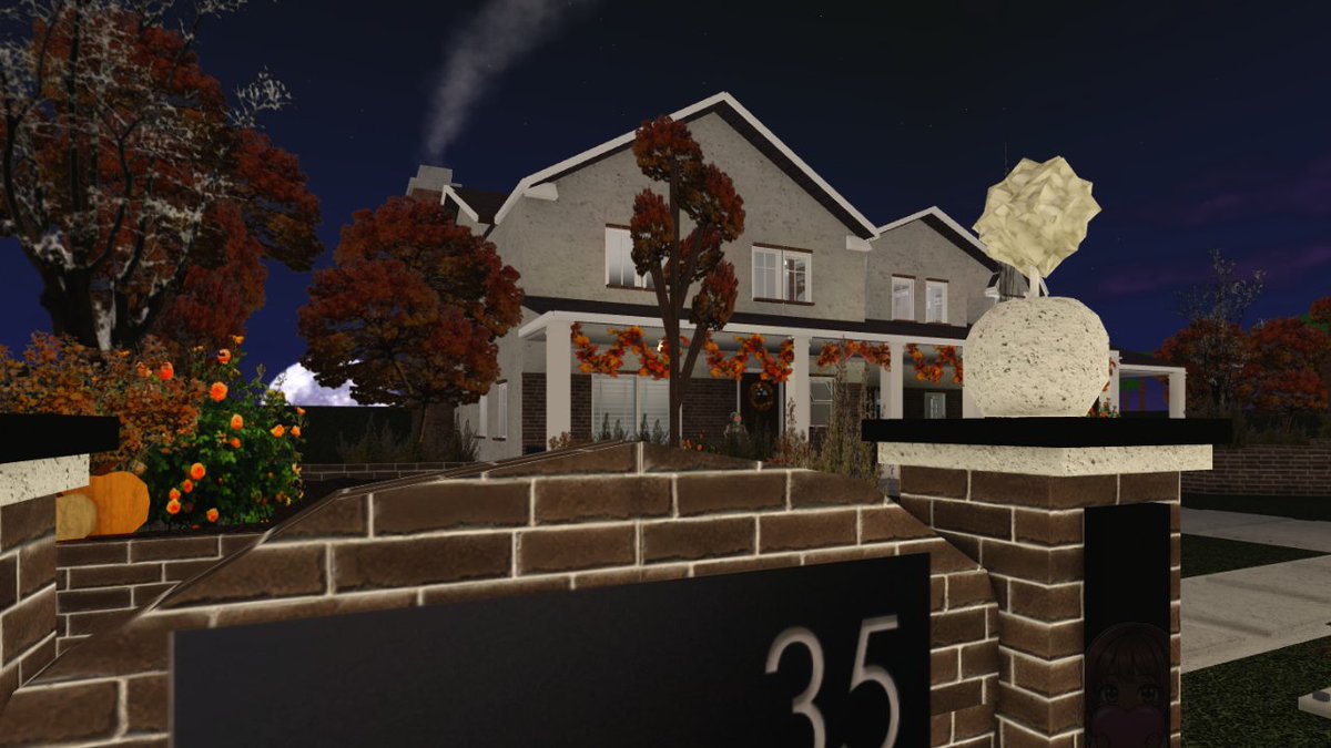 NamiQeee's tweet photo. A cozy little place glowing under the fall trees
#bloxburgbuild https://t.co/2xJELBtz8k
