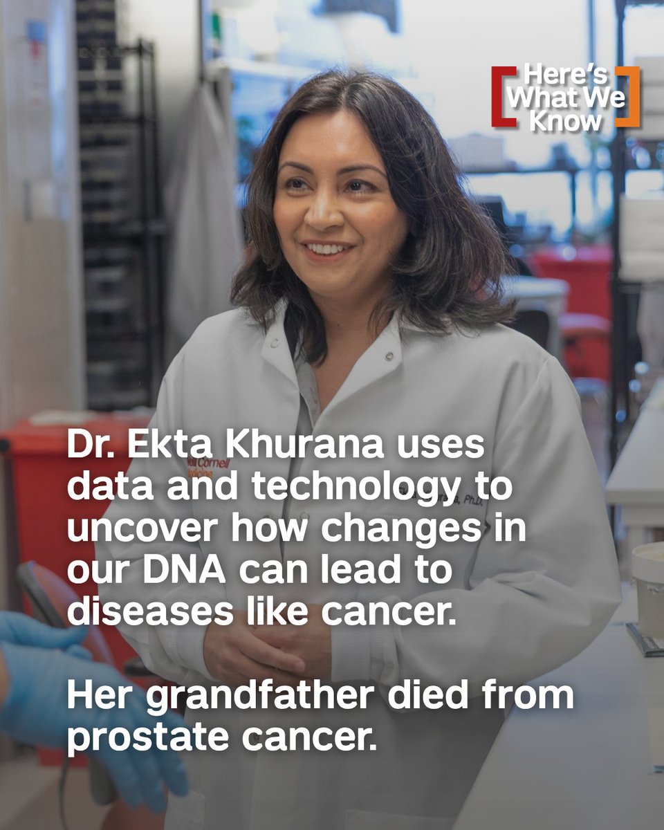 WeillCornell's tweet photo. Dr. @ekta_khurana received a $1.2M federal grant to develop advanced tools that analyze patients’ DNA for markers of a treatment-resistant type of prostate cancer. The funding was paused in 2025, but has since been reinstated. 

Learn more: https://t.co/7mQzIWF2Iz @Cornell https://t.co/f3Svy2iBUe